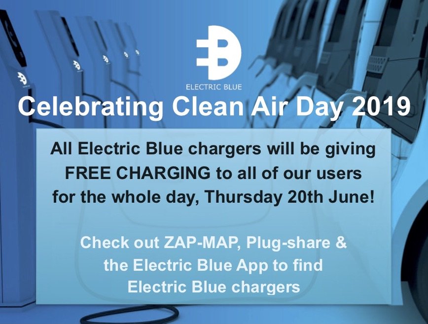 blinkchargingUK's tweet photo. Happy #CleanAirDay 📢We're offering free charging to all of our users today, to celebrate #CleanAirDay19

#zeroemissions #electricvehicles #roadtozero #electricrevolution 
#forthenextgeneration #airpollution #publichealth #healthychoices
#Bethechange
#PoweringPositiveChange 💚 https://t.co/x1i0fFIfAn