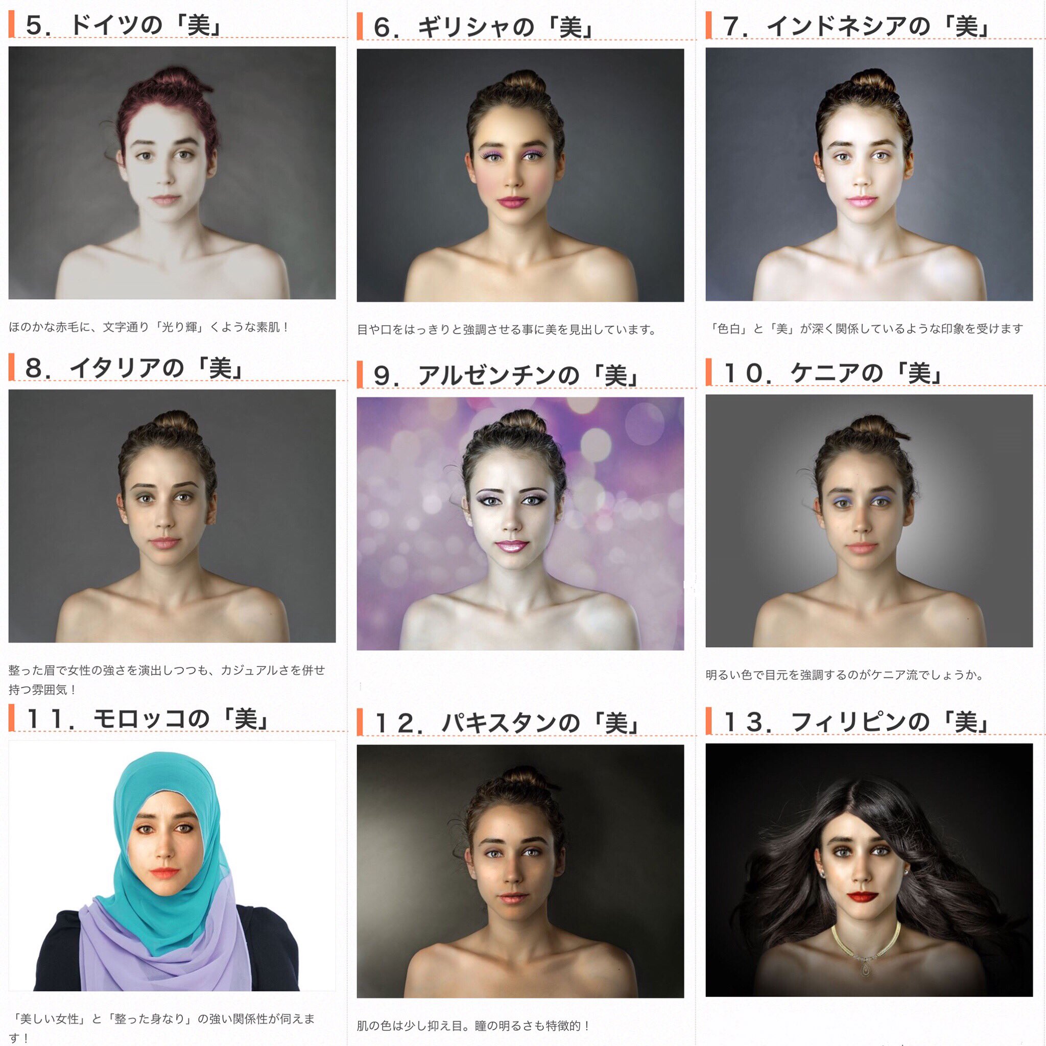 国ごとに 美人 の顔は違ってくる あなたならどう加工する 話題の画像プラス