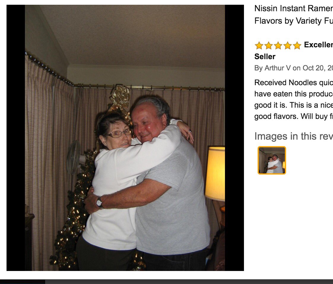 not sure that this man reviewing the Instant Ramen Noodles Variety Pack understood what the image section was for