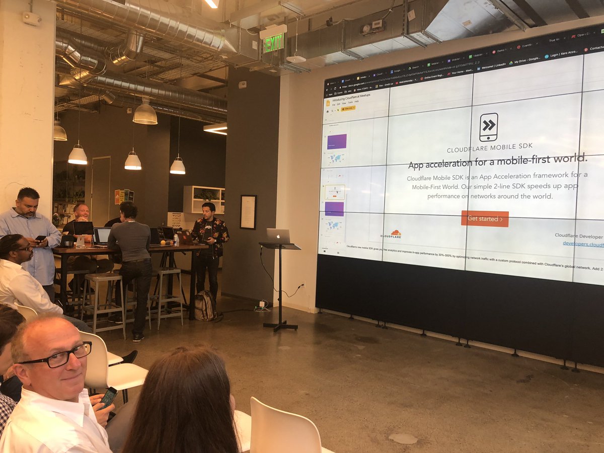 Thanks <a href="/Cloudflare/">Cloudflare</a> and <a href="/CloudflareDev/">Cloudflare Developers</a> for hosting our demo night of emerging startups in #siliconvalley #mobilemonday