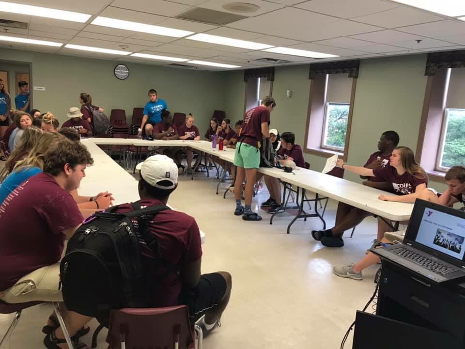 scymcayig's tweet photo. Today’s #YCorps service project was with the @YCentralMD. They partner with a veterans home, and our team sorted donations and made art for the home. 

The Druid Hills #YMCA is 100 years old, and has a history that includes both Dr. Martin Luther King Jr and Thurgood Marshall. https://t.co/SrR6ruqQh4