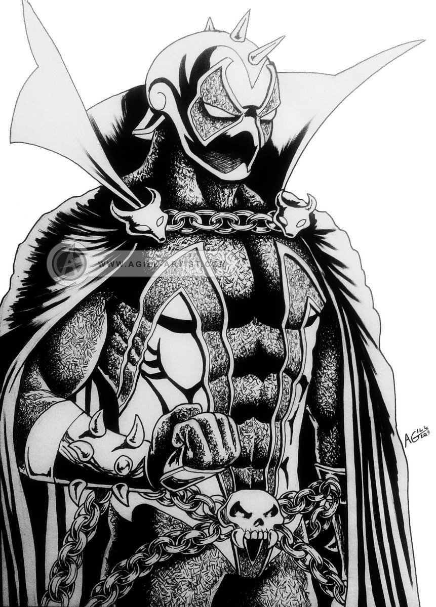Agill_art's tweet photo. SPAWN CUSTOMIZED BY AGILL (Ink - June 2019) . 
Like and share. 
#spawn #hellspawn #alsimmons #demon #devil #dark #violator #armageddon #malebolgia #spell #toddmcarlane  #image #imagecomics #imageuniverse #semic #comics #fanart #ink #art #artwork #illustration #comics_agill #agill https://t.co/tKXl43g05x