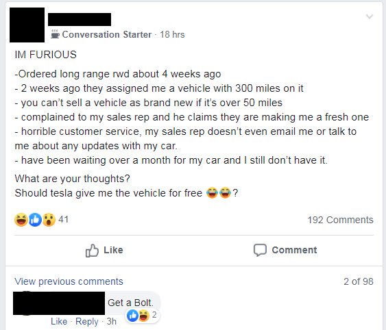 ShortingIsFun's tweet image. Get a Bolt is right. A Volt is even better I hear.

From the $FB $TSLA Model 3/Y Owners Club.

#TeslaDeliveryIssues #TeslaServiceIssues