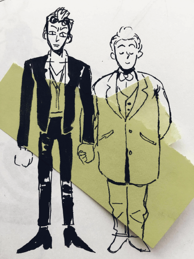 xoxobouma's tweet photo. btw, i have an art-only insta for sketches: https://t.co/tHzMyGYput 
i've been posting #goodomens doodles like these! so as not to spam twitter lol... so if u want more while i'm obsessed, here it will b https://t.co/kNZYEC8Ohm