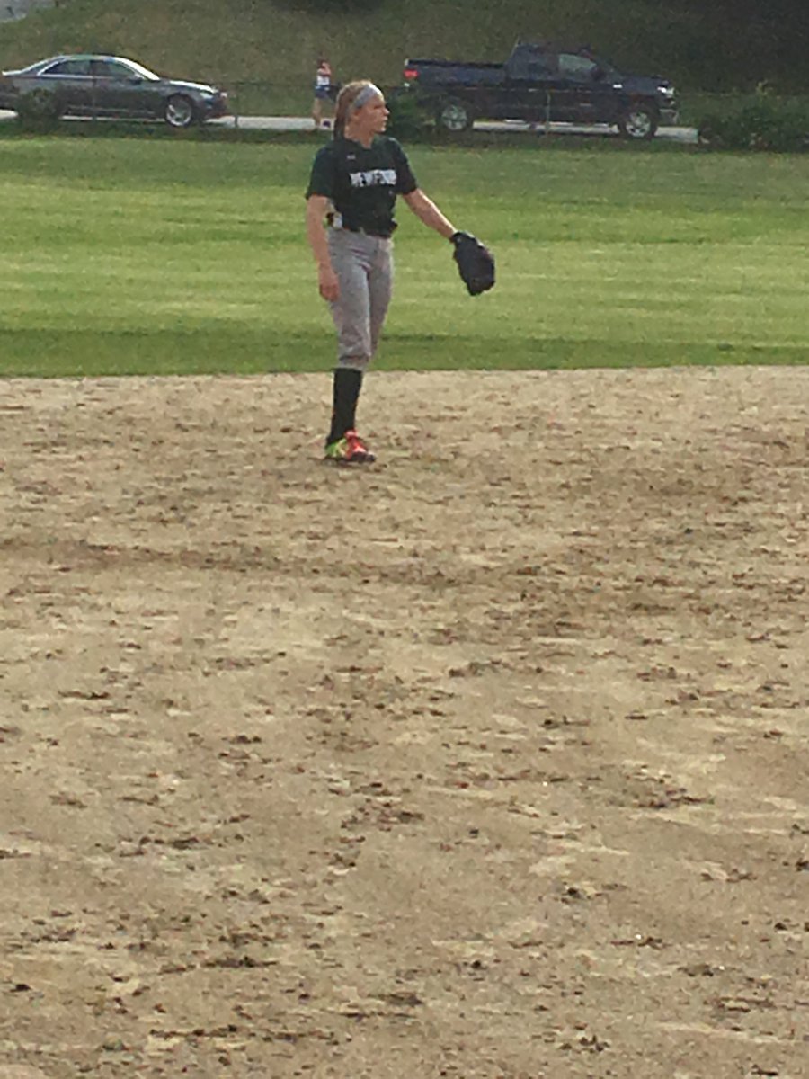 Kasey Basford, representing Newfound ay the Annual NH Softball Coaches Associations Senior Games. She got a hit with an rbi,a walk, scored 2 runs and made a nice play at shortstop in the first game, a win over the Division II Seniors
