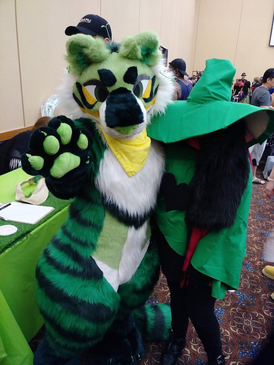 DrWildlife's tweet photo. Striking a pose with Ralsei at #Arlingcon 🤓💚 https://t.co/PumfseGiqS