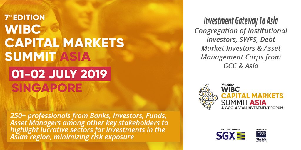 WIBC ASIA - InvestmentGateway To Asia | 1-2 Jul - Singapore

Congregation of #InstitutionalInvestors #SWFS #DebtMarketInvestors #AssetManagement #Asia #GCC

#WIBCAsia19 @WIBCAsia

#Infoblaze #Asia #MiddleEast #Business #Finance #Investment  bit.ly/2L0FeiV