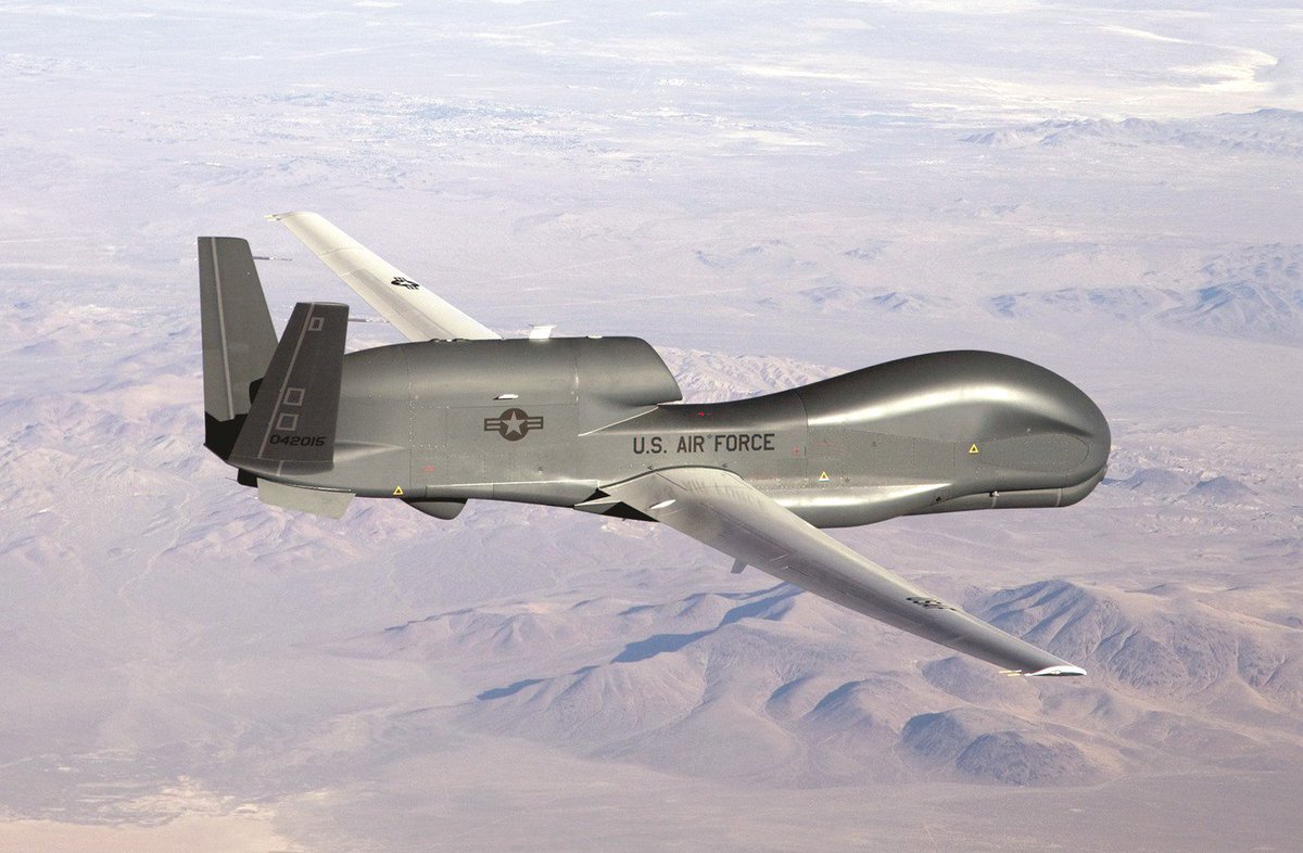 IntelCrab's tweet photo. Breaking: #Iran claims to have successfully shot down a US RQ-4 spy drone flying over the southern province of #Hormuzgan. https://t.co/eKD69ipsb9