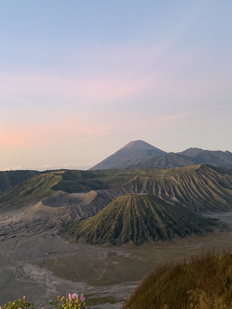 Farmerswifetash's tweet photo. This morning we left hotel at midnight and drove to to of Mt Bromo to watch the sunrise. It was spectacular - the drive back was incredible, we saw so many farms on steep sides of the mountain - growing spuds, cabbage and more #NuffieldAg #Nuffieldfarming #NuffieldGFP #JapanGFP19 https://t.co/X6Pyp6elsi