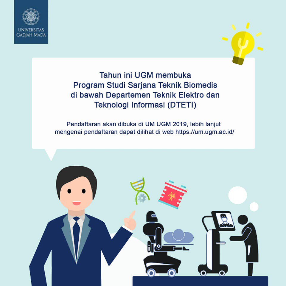 UGMYogyakarta's tweet photo. Tahun 2019, Universitas Gadjah Mada membuka Program Studi Teknik Biomedis yang sudah dapat dipilih melalui seleksi Jalur Ujian Tulis UGM.
#teknikbiomedis #ftugm #prodiftugm #ugmyogyakarta #ugm #kawanugm https://t.co/phsxYbRTxs