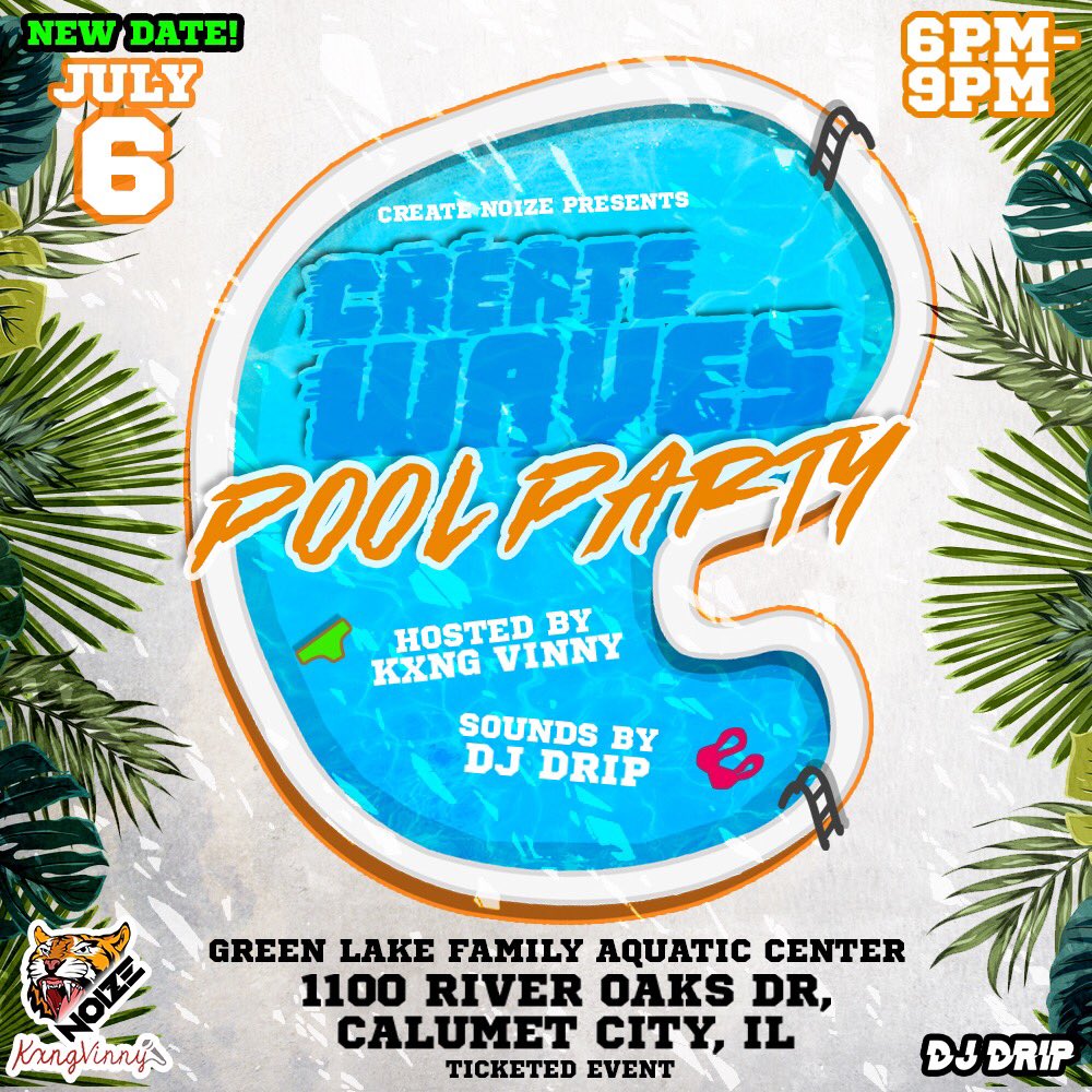 CreateNoize's tweet photo. *** NEW DATE ***
#CreateWaves 🌊 date is now Saturday , July 6th
The weather isn’t cooperating & we want everyone to have the best experience.
— If you bought a ticket, you’re still good for entry on the new date!!
We apologize for any inconveniences
#CreateNoize https://t.co/zOIpiG4J2T