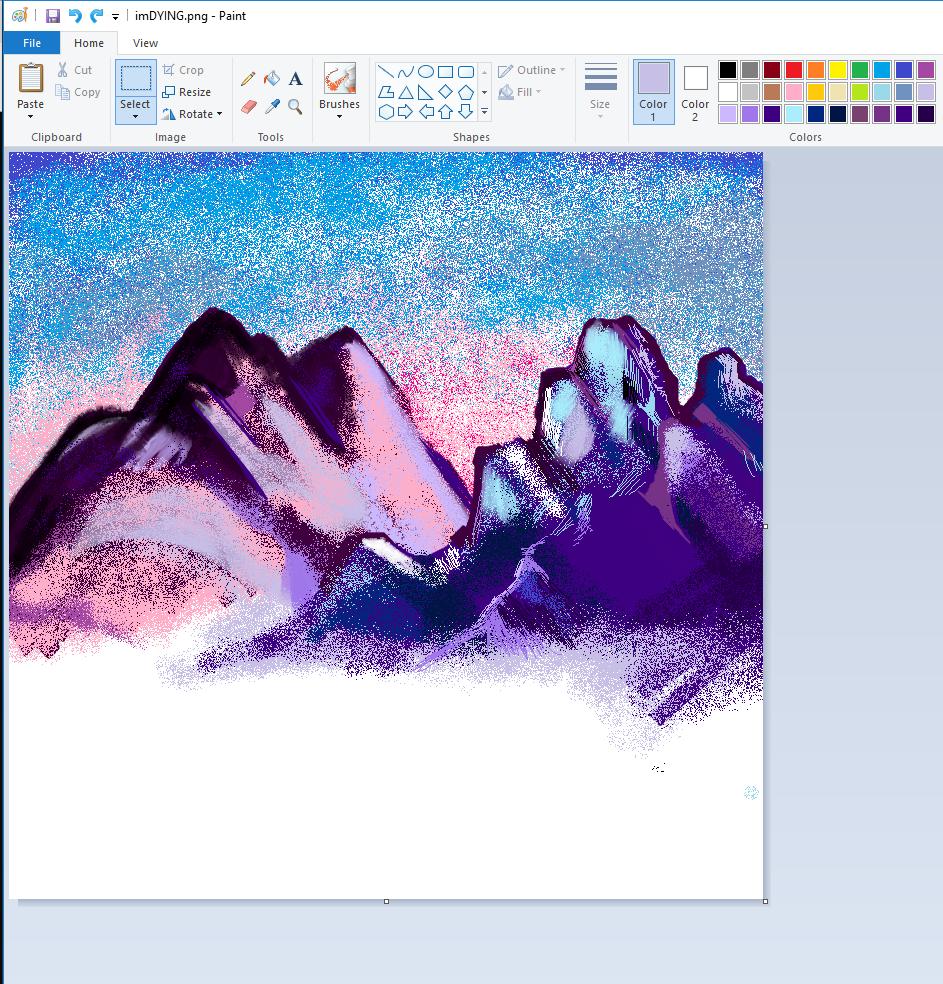Peraltistark's tweet photo. sO I made a mistake by choosing to do this painting w/ Bob Ross in MS PAINT .... #yslstream https://t.co/6XtJob42jw