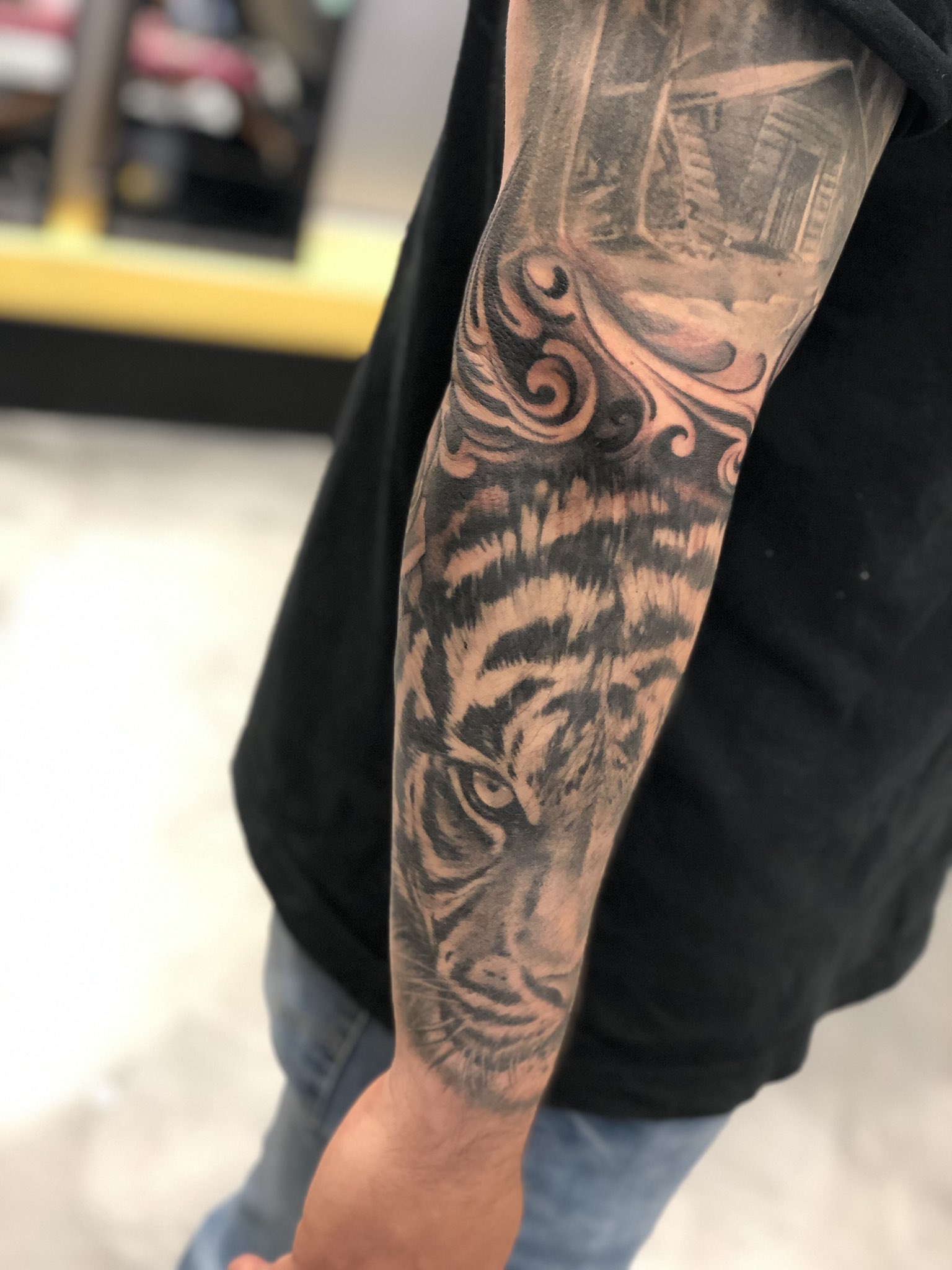 Forearm tiger tattoo 🐯 Artist: @yokaiink [At Off the Ground Ink, we bring  your tattoo… | Instagram