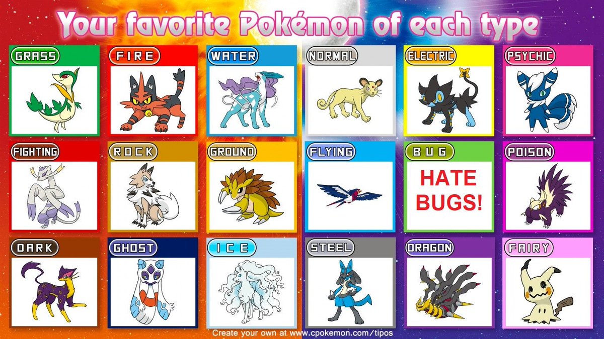 [PokeCommunity.com] Favorite Pokémon of each Type?