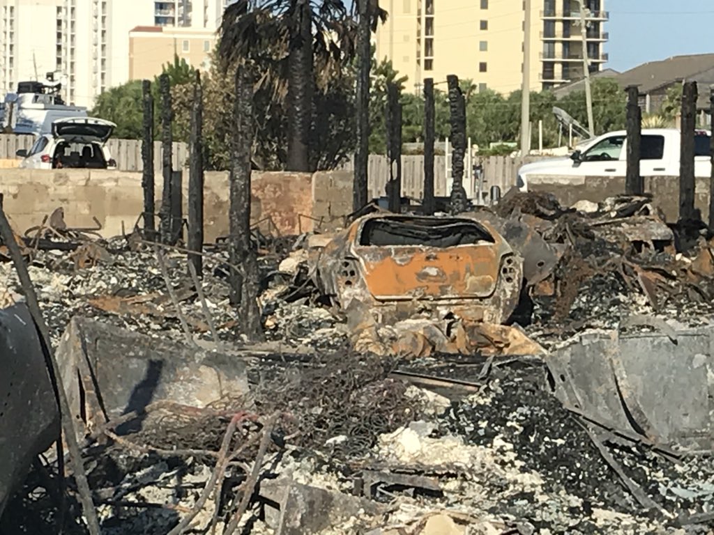 CoryPippinTV's tweet photo. Just unbelievable devastation from the #KeyHarbour #fire today in Perdido Key. Numerous condo owners, many of them older people, lost everything they owned. Check out our live report tonight https://t.co/yxTSo6JgmY @mynbc15 https://t.co/1SLIHBkCUT