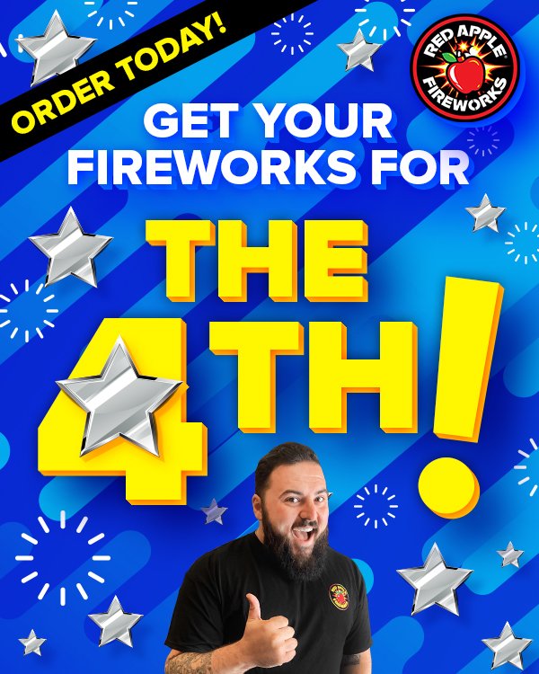 redapplefw's tweet image. What's good, #Pyrosquad?! Are you ready to #RockYourBlock™?!

Place your online order today &amp;amp; get it shipped in time for Independence Day!

Click.BOOM!™ Shop now: bit.ly/2SGvXAI
Shipping questions? Click here: bit.ly/2Xzd2XE

#welovefireworks® #litAF™