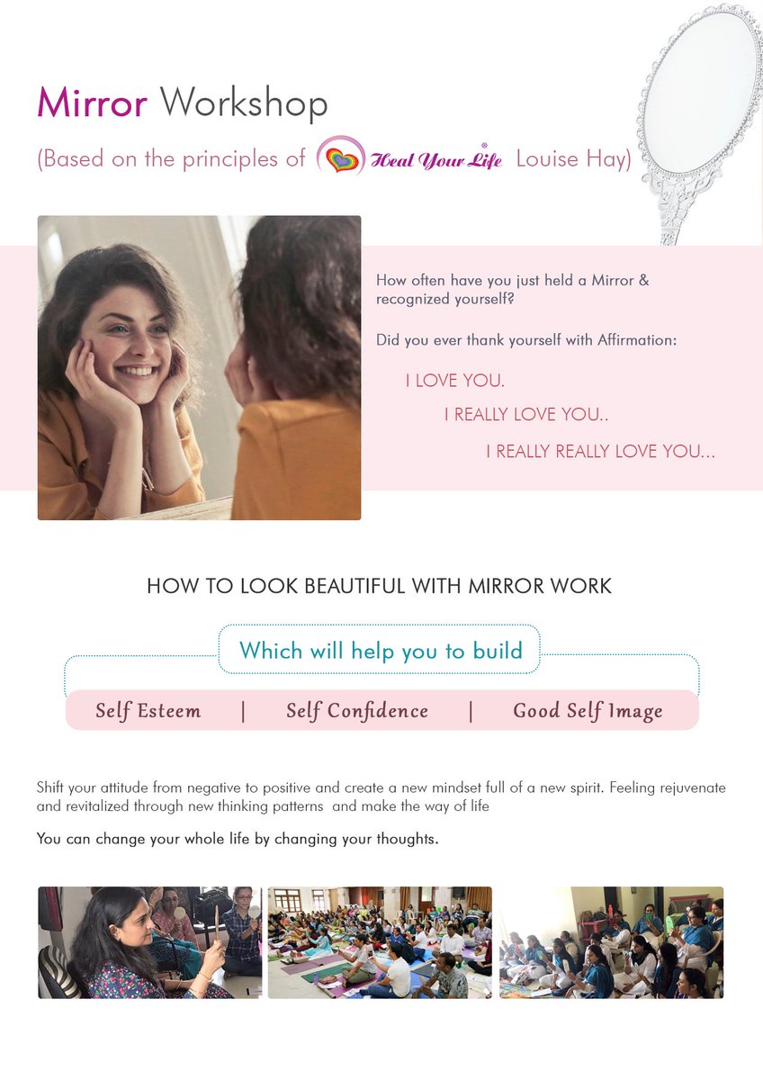 flowwithgrace's tweet photo. #MirrorWorkshop
💞Self Reflection 
💞Self Esteem
💞Self Confidence 

All are the outcomes of the Magical Mirror Workshops.
To know more, visit:
https://t.co/DrjCPxR2FM

~Keep Shinning
Anila
#FlowwithGraceworkshop #Transformations #HealyourLife #Healing #LovingLife #Gettingbetter https://t.co/pILLkDOnsY