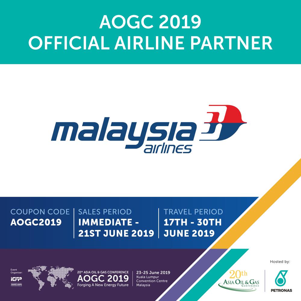 aogcofficial's tweet photo. Enjoy 20% DISCOUNT on all flights to and from Kuala Lumpur when you travel with Malaysia Airlines, the Official Airline Partner for AOGC 2019. Visit our website at https://t.co/V4u4LWDgza for further details. https://t.co/WHgAJHz4KG