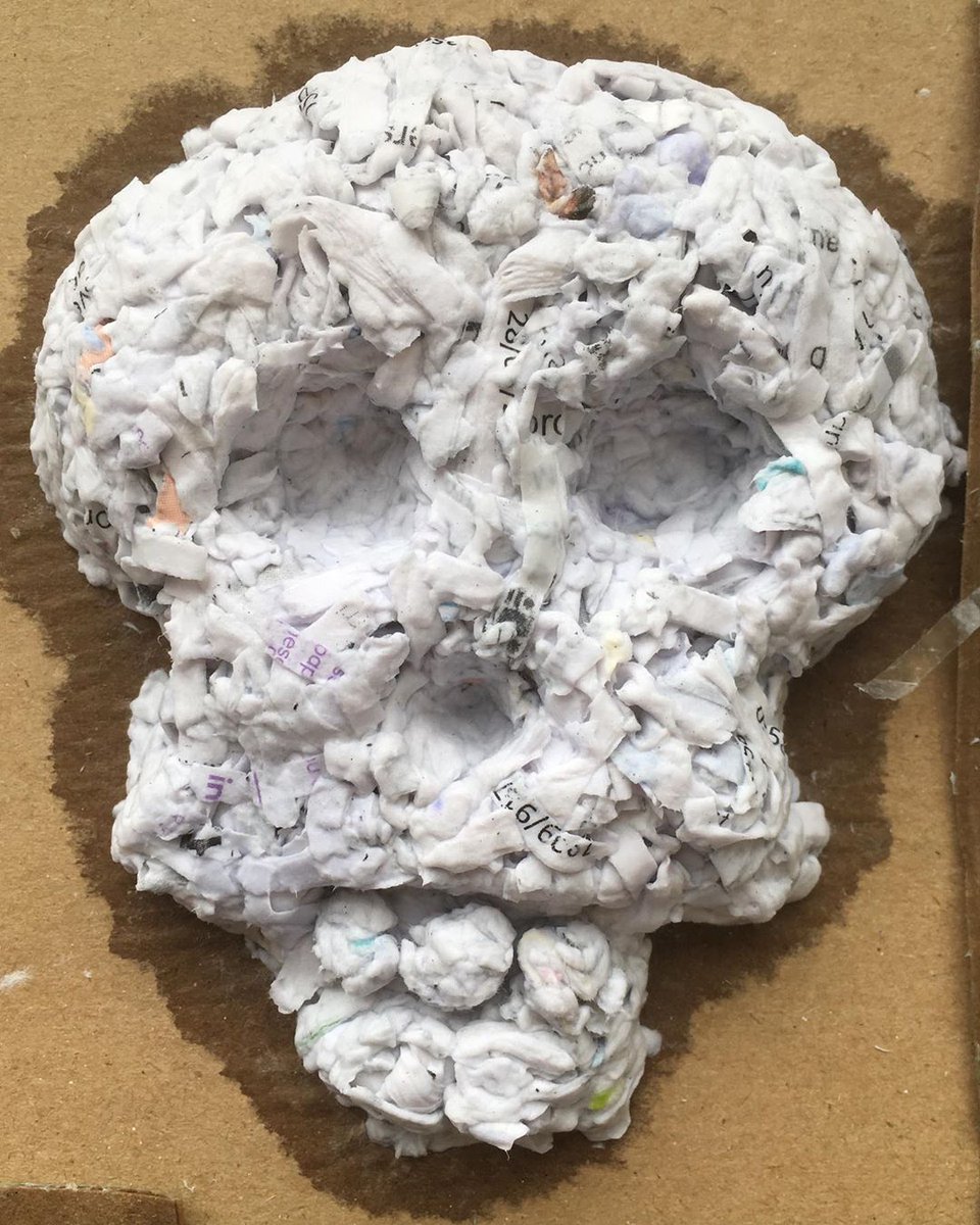 MiltoncrossAcad's tweet photo. Lots of Day of the Dead inspired skulls made from paper pulp recently - messy but fun! 💀

Now to let them dry out ready for painting 🎨 https://t.co/NriE9SkiT4