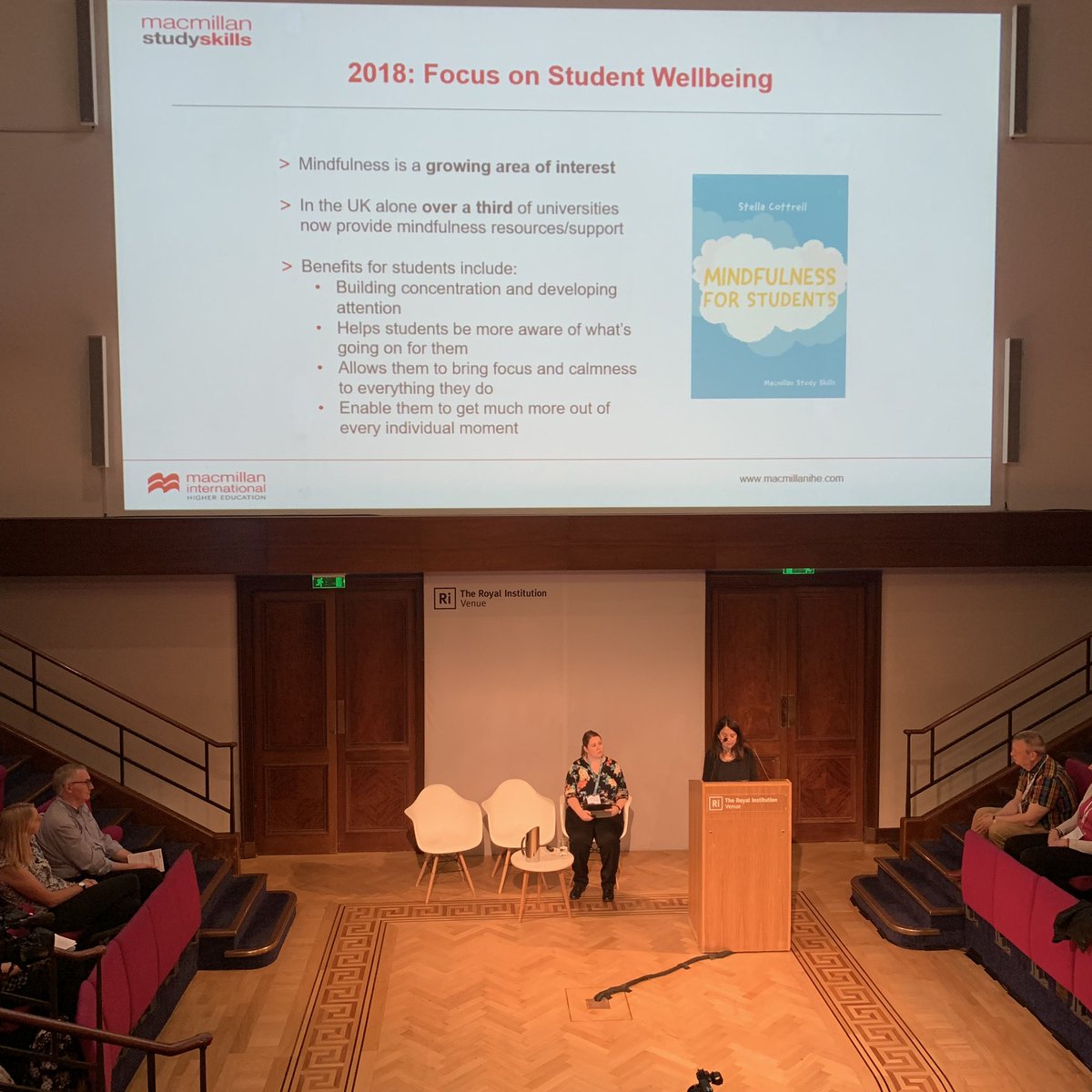 DawsonBooks's tweet photo. Suzanna Burywood from @macstudyskills - on the importance of student wellbeing #DawsonDay19 https://t.co/S7AXwoOdGD