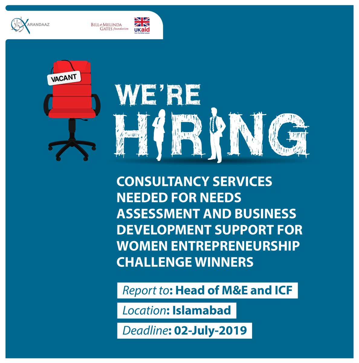 KarandaazPK's tweet image. Karandaaz is looking to hire services of a third party for needs assessment and business development support for women entrepreneurship challenge winners.
For details visit:
karandaaz.com.pk/procurement/op…

#consultancy_services #businessdevelopmentsupport #FinancialInclusion