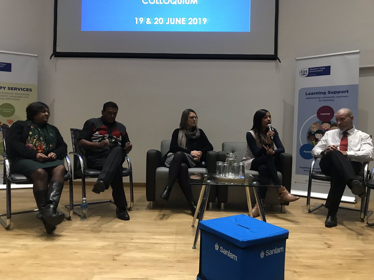 BroNeville's tweet photo. The panelists engaging the audience about Positive Behaviour Interventions. #DISEScolloquium #sharinginclusivepractices @WCED_HOD @WCEDnews @WCED_CTLI @WCED_Districts https://t.co/Cb6vmGEtq5