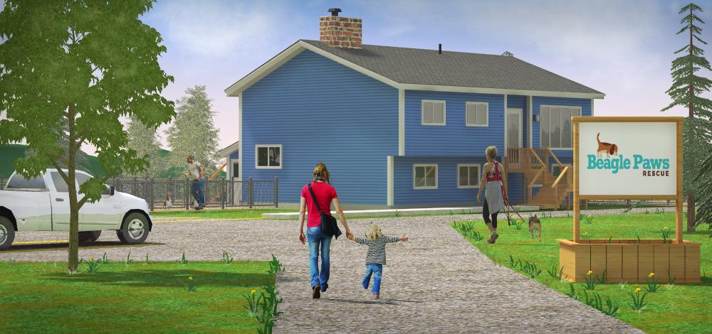 building4bgles's tweet photo. We've been quiet lately because we have been very busy! WE HAVE BIG BEAGLE NEWS TO SHARE WITH YOU! We have purchased 131 Cochrane Pond Rd in St. John's for the new Beagle Paws Adoption and Education Centre!  Learn more by visiting: https://t.co/fkWPsI1VhL  *artist rendering https://t.co/Gx6hKya7hb