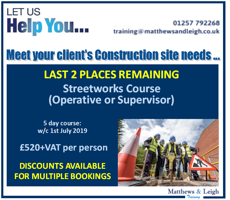 MattLeighTrng's tweet photo. LAST FEW PLACES REMAINING - CALL 01257 792268 TO BOOK.
#nrswa #swqr #streetworks #highwaysengland #highways https://t.co/iYkfUKNUTt
