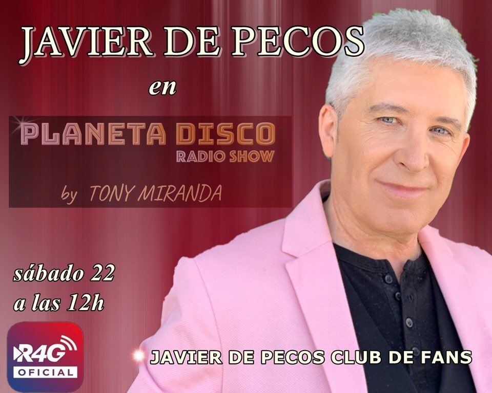 javier_depecos's tweet photo. Este sábado 22, a las 12,00h, estaré charlando y respondiendo a una magnífica entrevista de mi amigo,Tony Miranda.
#FelizJueves #ComoLaLuzDelDia #PlanetaDisco @Radio4G_Oficial #TonyMiranda https://t.co/xfY6AkHpaP