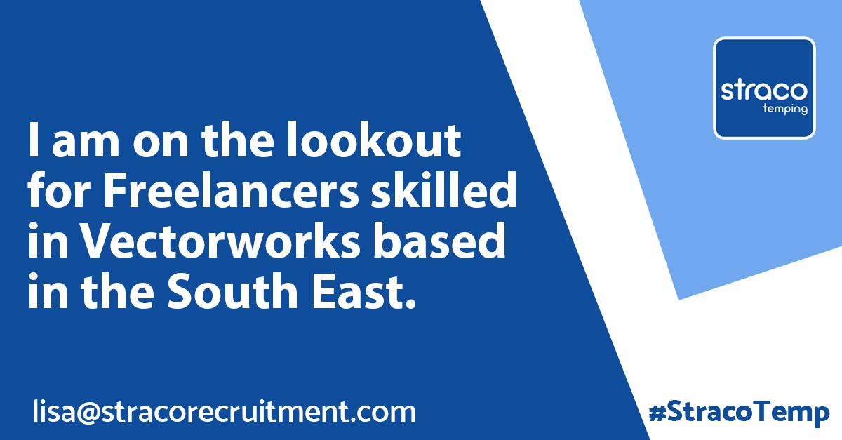 EnyaStraco's tweet photo. I am currently on the lookout for Freelancers with skills in #Vectorworks based in the #SouthEast. Get in touch today!
#StracoTemp #FreelancersUk #UKJobsNow #Designers #DesignJobsAlert https://t.co/MDel7VpBdU