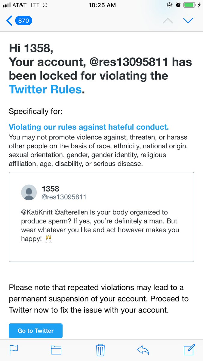 res13095811's tweet photo. I was locked out of my account b/c Twitter believes that it is “hateful” to say that if someone’s body is organized to produce sperm, they are a man.
Please share this Orwellian fact widely.
Silencing women (and it is mainly women) who state basic biological truths is WRONG. https://t.co/iDBn6p1qsm