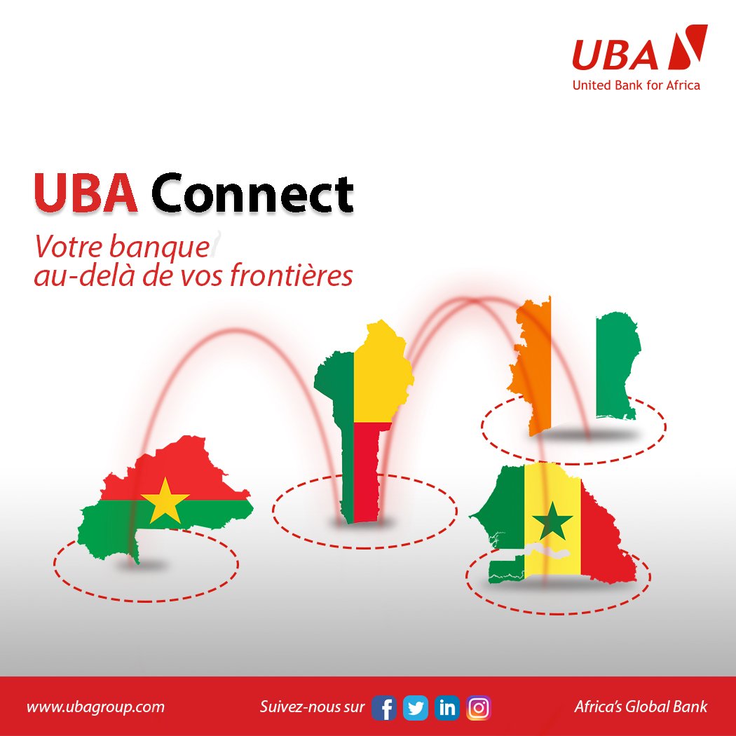 UBABenin's tweet photo. Ne voyagez dans les pays de l’UEMOA avec de la liquidité. Faites vos opérations bancaires sur votre compte UBA comme si vous étiez dans votre pays d’origine. Avec U Connect, votre banque brise les barrières frontalières.
#UbaMastercard #UbaBénin #AfricasGlobalBank #UCONNECT https://t.co/amE0NpGLFc