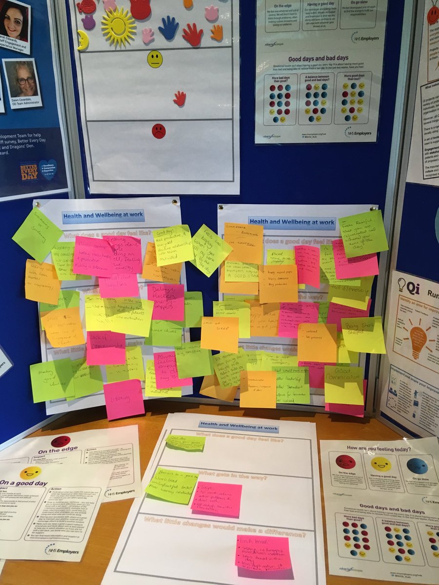 Getting lots of great responses to our 3 Joy in Work questions: ‘What does a good day feel like? ‘What gets in the way?, ‘What little changes would make a difference?’ #dorsethealth #wearebettereveryday