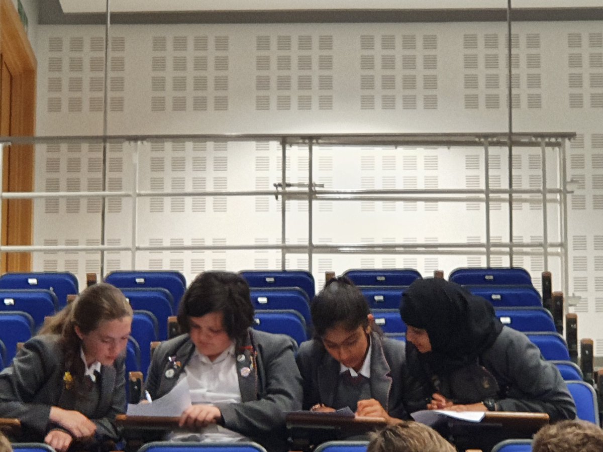 FGS girls working hard at the chem quiz.  Quiz round