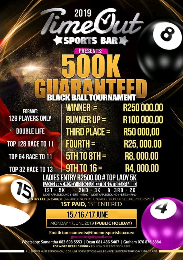 Sowetoblackball's tweet photo. Congratulations to #ClintI'anson from England for winning our Annual Time Out R500K Pool Tournament,  he beat #WetsiMorake in the final.  #JackWhelan took 3rd Place #Mzamo from Eastern Cape taking 4th place. We wish for support from @SPORTandREC_RSA @Tourism_gov_za @GautengSACR https://t.co/5ZCXhChiAH