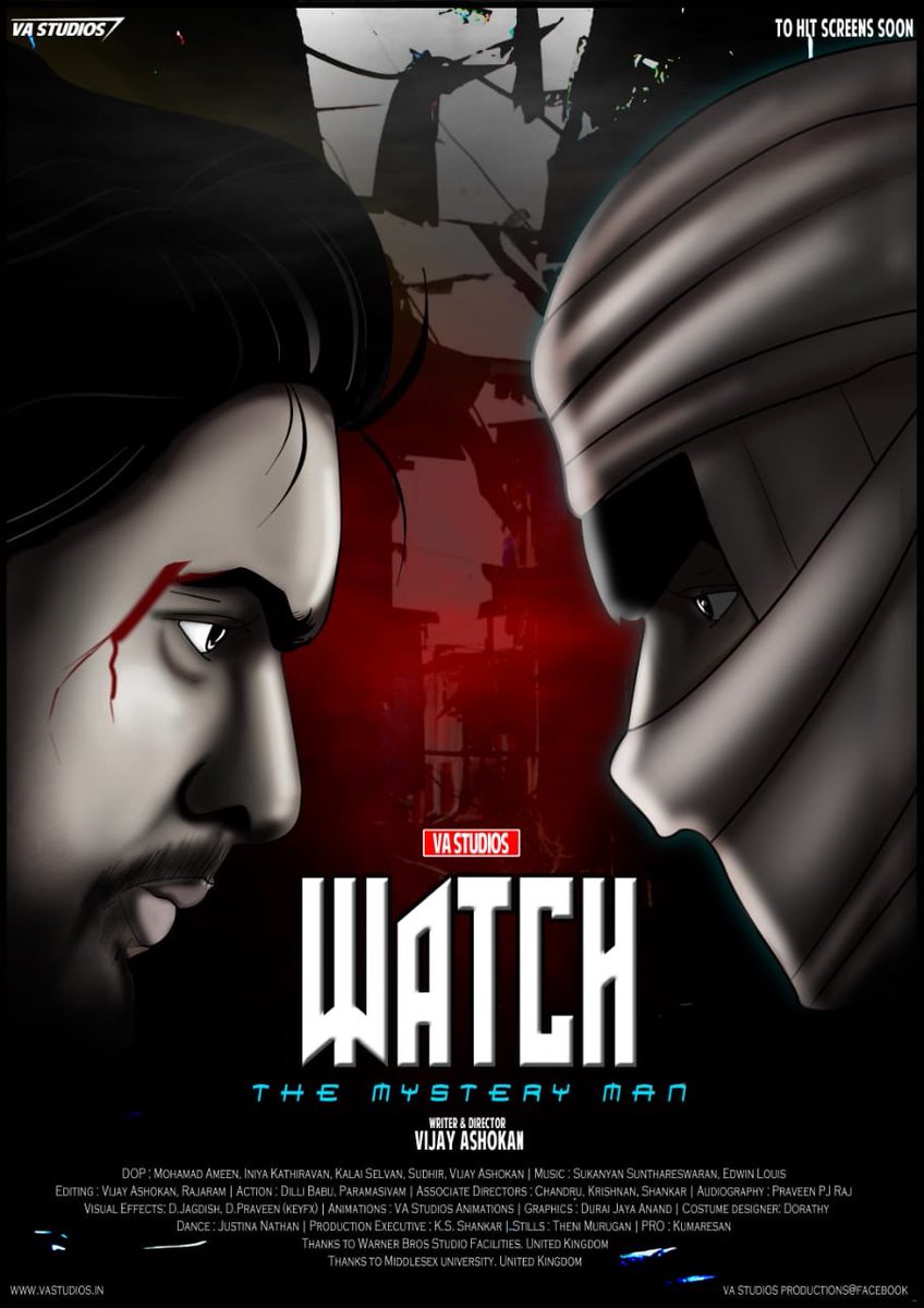 Vijay Ashokan and his team debuts with WATCH. A psychological action thriller and experimental is how they are describing the film and it’s ready for release. This better be good as it looks interesting. 
All the best to the cast and crew and Vijay.