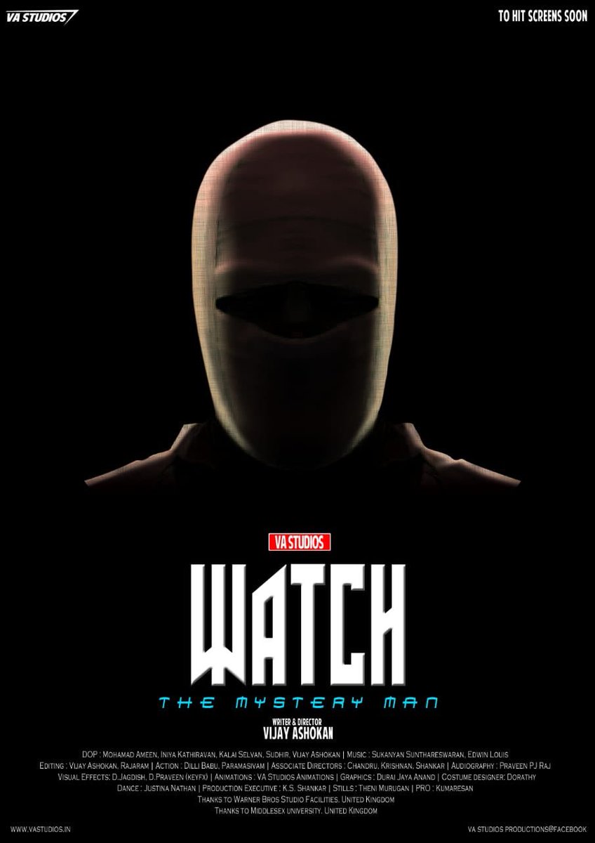 menongautham's tweet photo. Vijay Ashokan and his team debuts with WATCH. A psychological action thriller and experimental is how they are describing the film and it’s ready for release. This better be good as it looks interesting. 
All the best to the cast and crew and Vijay. https://t.co/ewmAkCgMrF
