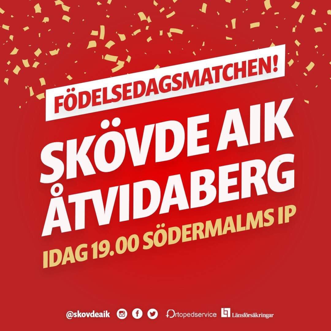 skovdeaik's tweet photo. MATCHDAG!

🏆| Division 1 Södra 
🆚| Åtvidabergs FF
⏰| 19.00
📍| Södermalms IP 

Grindarna till Södermalm öppnar redan 17.00!

Varmt välkomna!

🔴⚪️ #skovdeaik #ettanfotboll https://t.co/CVkzqlh2qt