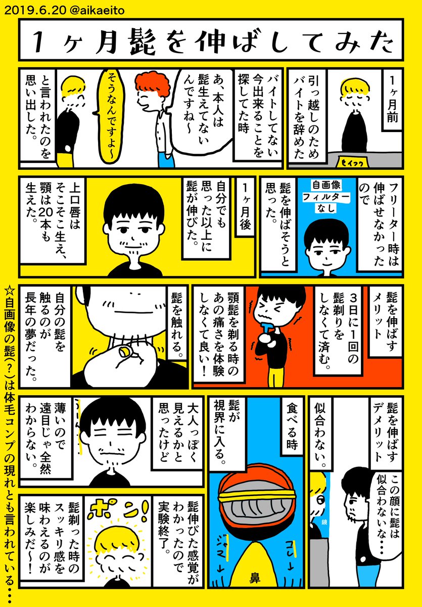 １ヶ月髭を伸ばしてみた 