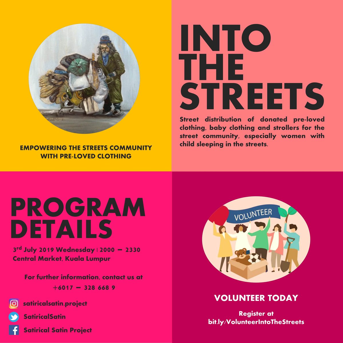 SatiricalSatin's tweet photo. Hi everyone, the time has come for us to RECRUIT new #volunteers for our #streetdistribution program this cominh July 3rd! Please RT so we can all volunteer together to make life as wonderful for everyone! https://t.co/VhRyqvBa7B