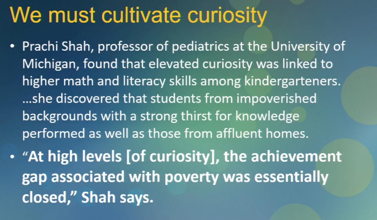 "Curiosity can be a driver of achievement."  - <a href="/PedroANoguera/">Pedro Noguera</a> #PBLWorks
