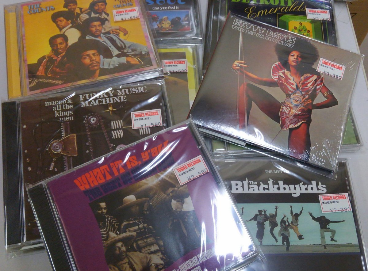 TOWER_Shibuya's tweet image. 【#タワ渋SOUL】
明日からの #SUMMERSALE に向けて輸入盤の在庫強化中💪

廃盤/入手困難だった #FatbackBand やDJも持っておくべきRare Groove名盤(迷盤)各種入荷💿

次回入荷未定のものも多数💦(JOE)