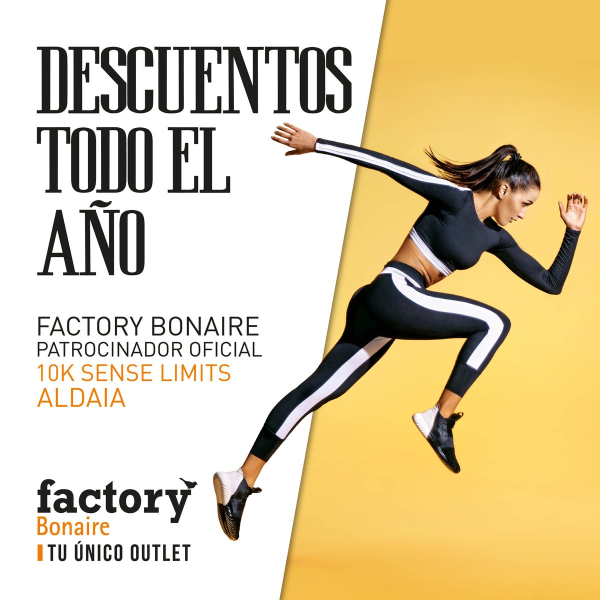Factory Bonaire repartira 1200€ en cheques regalo de Factory Bonaire, entre los ganadores/as de la 10k-SenseLimits Aldaia. @factorybonaire