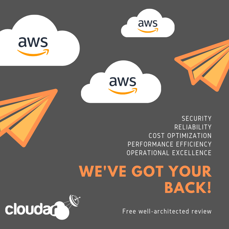 WeAreCloudar's tweet photo. #Cloudar is one of the select companies that is allowed to perform an #AWS 𝐖𝐞𝐥𝐥 𝐀𝐫𝐜𝐡𝐢𝐭𝐞𝐜𝐭𝐞𝐝 𝐑𝐞𝐯𝐢𝐞𝐰. If you are interested, we can assess an AWS critical workload for you, for #free. More information about the program can be found here: https://t.co/vRokpxaX3j https://t.co/UnX3pxmbfR