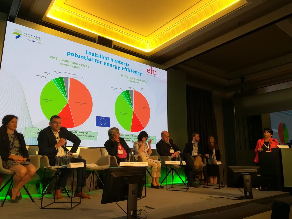EHIassociation's tweet photo. Accelerate uptake of solutions for #energyefficiency is crucial.
 📍Modernisation of the installed stock of heaters key to #heatefficiently and promote #renewableheat .
 📍Work on buildings needed to attain even 2020 goals.
Says Federica Sabbati SG @EHIassociation  #EUSEW19 https://t.co/dj3EPiJRaO