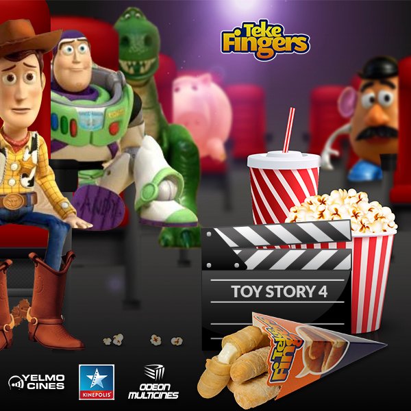 Tu amigo fiel vuelve mañana a las pantallas del cine. 🎬 Acércate a los @YelmoCines, @Cines_Kinepolis y Odeón Multicines y disfruta del estreno de @toystory con un cono de @Tekefingers 😋