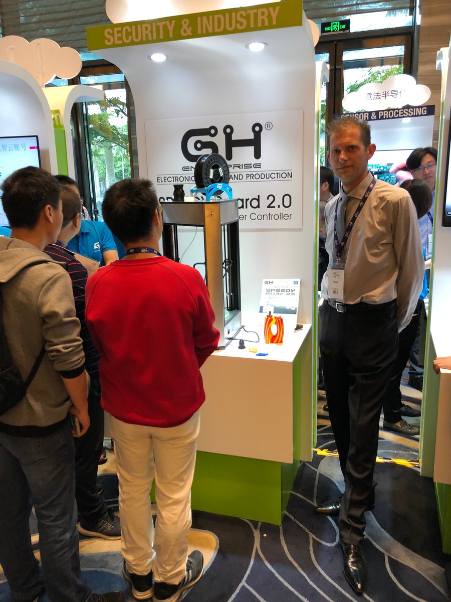 GH_Enterpise's tweet photo. STM32 Summit Shenzhen 2018
Guest of @ST_World
with our #speedyboard
working on GH concept 3D printer
#ghenterprise #stm32 #stmicroelectronics #stpartnerprogram #stpartner #stampa3d #3d #3dprinter #3dprinting #motioncontrol #engineering #electronics https://t.co/DY7A2LYhYh