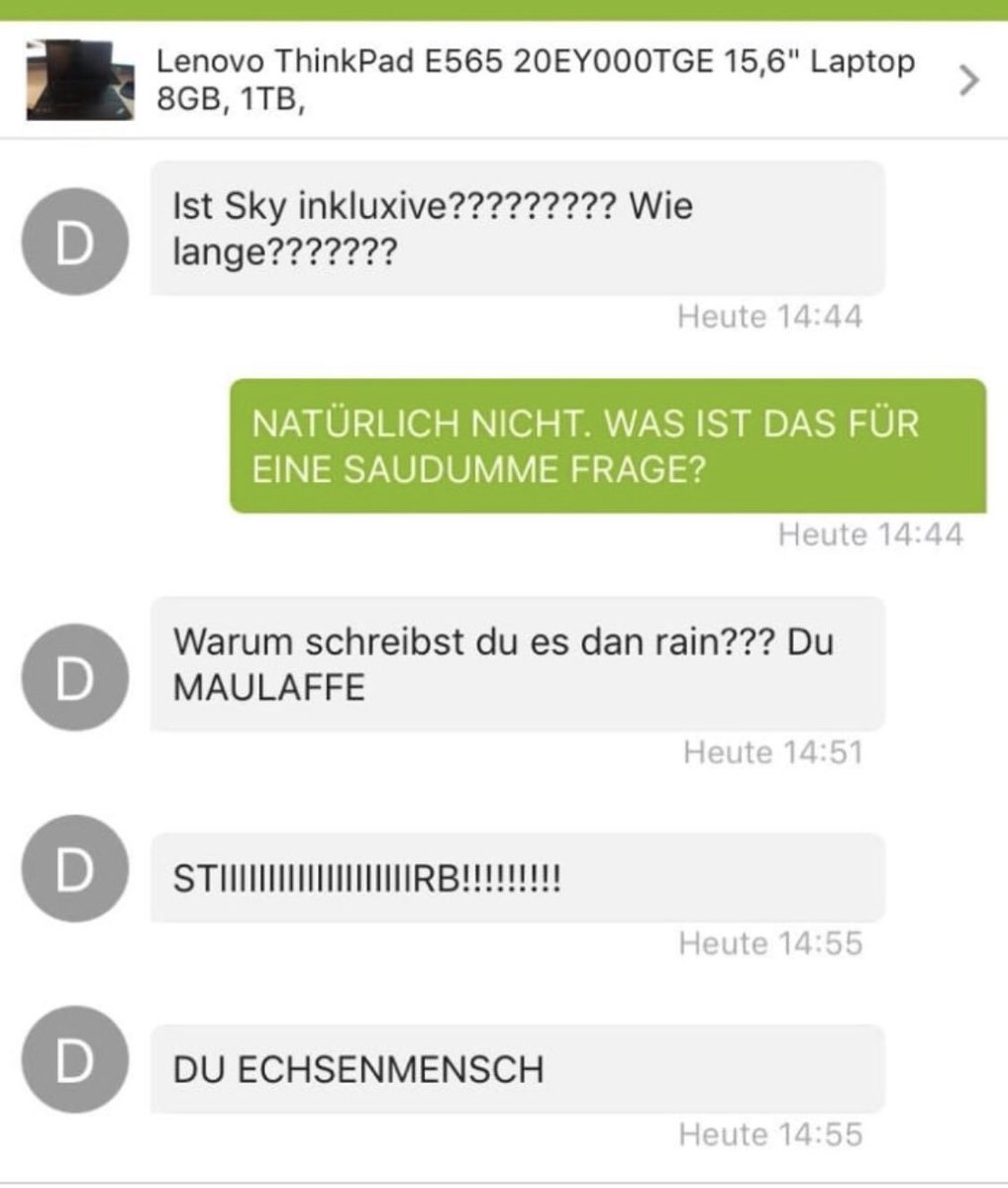 Goennjamin's tweet photo. Ebay Kleinanzeigen; die beste Soap Opera die Germanien zu bieten hat: https://t.co/QznLvkRl9w