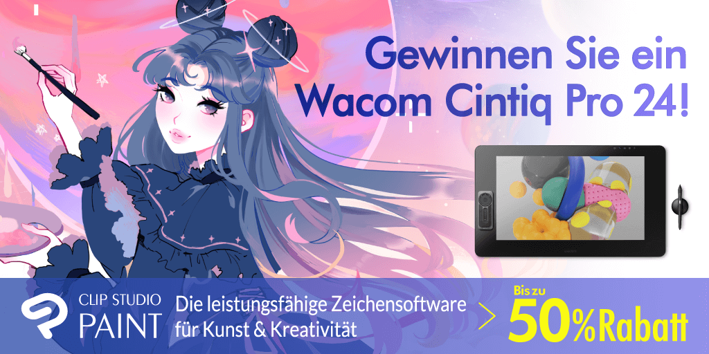 clipstudiopaint's tweet photo. Gewinnen Sie ein Wacom Cintiq Pro 24!
Folgen Sie dem offiziellen CLIP STUDIO PAINT Account und retweeten Sie unseren Gewinnspiel-Tweet, um ein Wacom Cintiq Pro 24 zu gewinnen!
Mehr Details zum Gewinnspiel und den Teilnahmebedingungen finden Sie hier:
https://t.co/P1TZkdWEXN https://t.co/9DJVBfJxx3