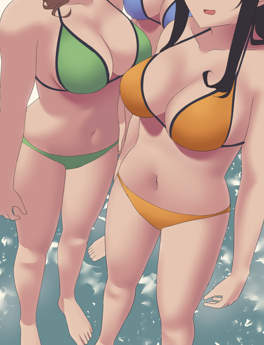 ビキニのお姉さん×3 